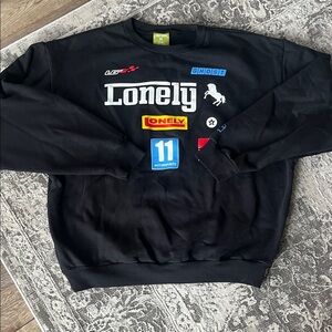 LONELY GHOST Black Graphic Crewneck Sweater